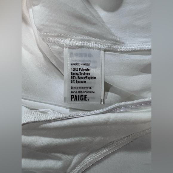 PAIGE -WHITNEY White rayon long sleeve body‎ suit size M. - Picture 11 of 15